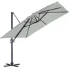 Image de Parasol mat déporté en aluminium Luxe King 3x3 m - OZALIDE - Gris - Carré - Manuel
