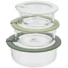 Image de LAGUIOLE CUISSON - Lot de 3 boîtes en verre rondes avec couvercle 400/650/950ml