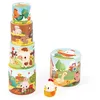 Image de Ma Première Pyramide - Animaux de la Ferme - Jouet dÉveil - 5 Cubes à Empiler + 1 Poule en Bois - Dès 12 Mois