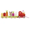 Image de Train à tirer - Janod - JURATOYS - 3 wagons - 16 pièces - Jouet en bois