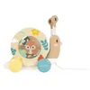 Image de Escargot en Bois à Promener 12 mois - Jouet en Bois avec Xylophone et Tambourin - Jouet Éducatif dÉveil Musical - Dès 1 An