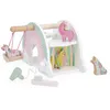 Image de Maison en Bois des Licornes - Jouets en Bois FSC - 4 licornes 1 seche cheveux 1 brosse 1 balancoire 1 toboggan - Dès 18 Mois