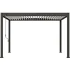 Image de Pergola - Aluminium - OMBREA - Bioclimatique - Anthracite et lames blanches - 3x4 m