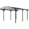 Image de Carport - CHALET & JARDIN - Couv voiture 35 - En aluminium - Gris - 1 véhicule - Toit en polycarbonate anti-UV