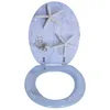 Image de Abattant WC - PROVENCE OUTILLAGE - décor étoile de mer - Bleu - Charnières inox - Fixation réglable