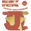 Image de Guirlande d'anniversaire - JOUR DE FETE - Joyeux Anniversaire - 3 m - Terracotta - Étoiles dorées - Carton