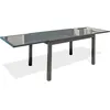 Image de Table de jardin - Gris anthracite - Aluminium / plateau en verre - 135/270 x 90 cm - Tolede