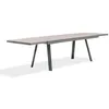 Image de Table de jardin STOCKHOLM (200/300x96 cm) en aluminium et céramique avec rallonge intégrée - GRIS ANTHRACITE