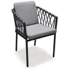 Image de Fauteuil en aluminium et corde - Gris anthracite - PILAT