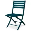 Image de Chaise de jardin pliante en aluminium - Bleu canard - MARIUS