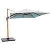 Image de Parasol déporté SEVILLA (25x25 m) en aluminium imitation bois et toile polyester - GRIS