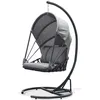 Image de Balancelle de jardin pliable LACANAU - DCB GARDEN - Gris anthracite - 1 personne - Extérieur