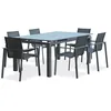 Image de Ensemble repas de jardin 6 places en aluminium - Gris anthracite - ALU-MIAMI