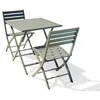 Image de Ensemble repas MARIUS 70 cm 2 places en aluminium vert kaki