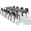 Image de Ensemble repas MIAMI 240/300cm 8 places en aluminium anthracite