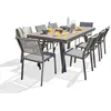 Image de Ensemble repas de jardin 8 places en céramique sur verre (6 chaises/2 fauteuils) - Gris anthracite - STOCKHOLM