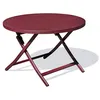 Image de Table de jardin MARIUS ronde pliante en aluminium rouge carmin