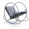 Image de Fauteuil à bascule de jardin en inox et toile plastifiéee - Gris anthracite - CAPRERA