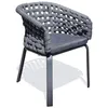 Image de Fauteuil de jardin CAMARGUE en corde tissée et aluminium gris anthracite DCB Garden