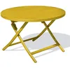 Image de Table de jardin MARIUS ronde pliante en aluminium Jaune moutarde