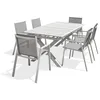 Image de Ensemble repas de jardin 6 places en aluminium - Blanc - FLORIDE