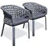 Image de Lot de 2 fauteuil de jardin en corde tissée et aluminium - Gris anthracite - CAMARGUE