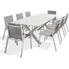 Image de Ensemble repas de jardin 8 places en aluminium - Blanc - FLORIDE