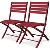 Image de Lot de 2 chaises de jardin en aluminium - Rouge carmin - MARIUS