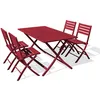 Image de Ensemble repas de jardin 4 places en aluminium - Rouge carmin - MARIUS