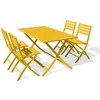 Image de Ensemble repas de jardin 4 places en aluminium - Jaune moutarde - MARIUS