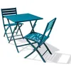 Image de Ensemble repas de jardin 2 carré places en aluminium - Bleu canard - MARIUS