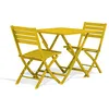 Image de Ensemble repas de jardin carré 2 places en aluminium - Jaune moutarde - MARIUS