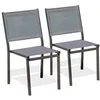 Image de Lot de 2 chaises de jardin en aluminium et toile plastifiée - Gris anthracite - TOLEDE