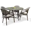 Image de Ensemble repas de jardin 4 places en aluminium - Marron - USHUAIA