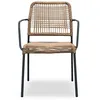 Image de Fauteuil de jardin empilable en corde et acier - Gris anthracite - MARCEAU