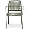 Image de Fauteuil de jardin empilable en corde et acier - Vert olive - MARCEAU