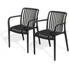 Image de Lot de 2 fauteuils de jardin - CITY GARDEN - Tiago-FT - Empilable - Noir