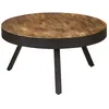 Image de WOODY Table basse style industriel en métal et teck recyclé marron - L 76 x l 76 cm