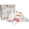 Image de Doudou et Compagnie - Peluche Lapin - 25 cm - Lapin Pompom Blanc/Terracotta - Jolie Boîte Cadeau - Happy Boho - Happy Doudou To