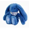 Image de Doudou et Compagnie - Peluche Lapin Fleurette bleu 25 cm