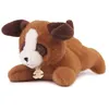 Image de Peluche chien marron allongee lestee - Les Ptits Relax - 22 cm
