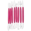 Image de Outils pour pâte à sucre - SCRAPCOOKING - Lot de 8 - Double embouts (16 fonctions) - Blanc/Rose