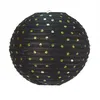 Image de Lanterne - NOIRE - À POIS OR - Papier - 35 CM