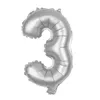 Image de Party Pro 333773 Ballon mylar 36cm CHIFFRE 3 Argent