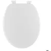 Image de Abattant WC Universel - Lunette de Toilettes avec Attaches Plastiques Fournies - 18 Pouces - Tendance - Blanc