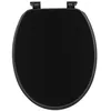 Image de Abattant WC en bois 18 pouces - Attaches Plastiques - Tendance - Noir mat