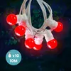 Image de Guirlande Lumineuse Guinguette Rouge 10 m Cable Blanc