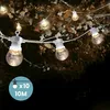 Image de Guirlande Guinguette IP44 Guirlande Lumineuse 10M Bulbes Transparent Câble Blanc avec Prise