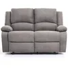 Image de Canapé Relaxation 2 places en microfibre LEO - Gris - L143 x 93 x 96cm - LOUNGITUDE