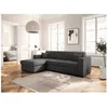 Image de Canapé dangle gauche 4 places FUJI XL convertible avec coffre en tissu - Gris foncé - L262 x 157 x 83cm - LOUNGITUDE